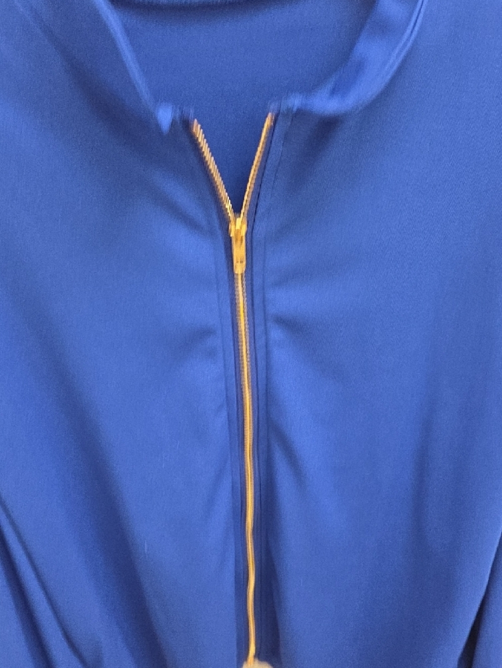 $5/$25-Women's Royal Blue Zip-Front Puff Sleeve Jacket- EUC - Picture 4 of 8